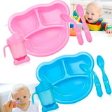 Kit Prato Infantil Divisória Talher Copo Papinha Bebe 