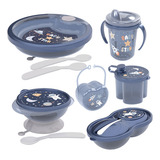 Kit Prato Infantil Térmico Astronauta Tigela Dosador Copo Pa