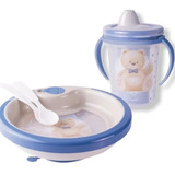 Kit Prato Térmico Infantil Bebê Papinha Sopinha Colher Copo 