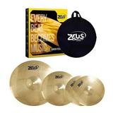 Kit Pratos Bateria Zeus Beginner Set C 14/16/20 Com Bag +