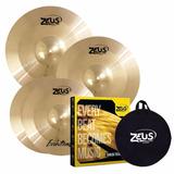 Kit Pratos Bateria Zeus Evolution Pro Set C Liga B-10 C/ Bag