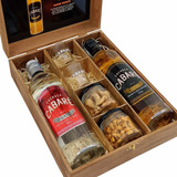 Kit Premium 2 Cachaça Cabaré Ouro E Prata+2 Copos+`petiscos