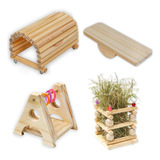 Kit Premium Hamster Roedor Toca + Brinquedos + Porta Feno