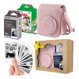 Kit Presente Bolsa Instax Mini Rosa + 20 Fotos + Filme Cor