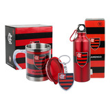 Kit Presente Flamengo Caneca Térmica Inox Garrafa Chaveiro