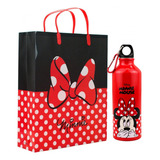 Kit Presente Garrafa Inox 500 Ml Sacola Minnie Mouse