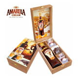 Kit Presente Licor Amarula 375ml + 2 Copos + Chocolate Belga