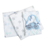 Kit Presente Papi Soft Bebê Menino Cueiro Naninha Enxoval 95