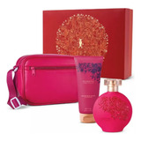 Kit Presente Perfume Floratta Flores Secretas Loção Hidratante Corporal E Bolsa Rosa Promoção Oboticário (3 Itens)
