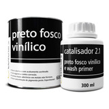 Kit Preto Fosco Vinilico 600ml + Catalisador 300ml 