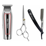 Kit Profissional Máquina Acabamento, Tesoura Laser, Navalha
