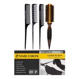 Kit Profissional Pente Escova Metalica 20un Luva P Marcoboni