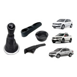 Kit Prolongador + Coifa + Bola + Freio Mão Gol G5 G6 Prata
