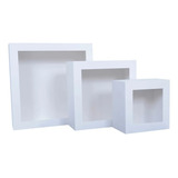 Kit Promoção Trio De Nicho Quadrado P M G Pintado Cor Branca