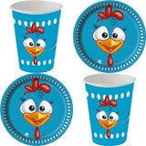 Kit Promocional - Copos E Pratos Galinha Pintadinha