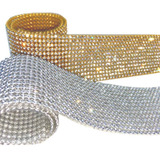 Kit Promocional: Manta Strass Dourado E Prata -2 X 5cmx45cm