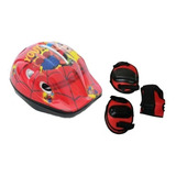 Kit Proteção Capacete Infantil Joelheira Cotoveleira Luva