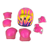 Kit Proteção Capacete Joelheiras Cotoveleiras Infantil