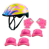 Kit Proteção Chama Capacete Joelheira Cotoveleira Luva Zippy