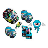 Kit Proteção Infantil C/ Capacete Joelheira Cotoveleira Luva