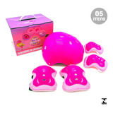 Kit Proteção Infantil Rosa Capacete joelheira