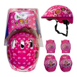 Kit Proteção Infantil Segurança Patins/ Skate/ Bike Rosa