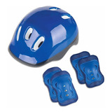 Kit Proteção Skate Patins Bike Long Capacete Menino Azul