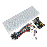 Kit Protoboard 830 Furos + 65 Jumpers + Fonte Mb102