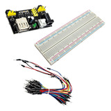 Kit Protoboard 830 + Jumper 65 Peças + Fonte Ajustavel