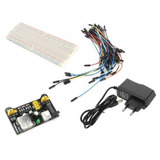 Kit Protoboard Com Fonte + Jumper 65 Peças + Fonte 12v 1a