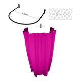 Kit Provador Cortina E Arco 70x70 Para Loja De Roupas Cor Pink