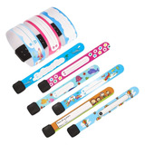 Kit Pulseira Infantil Identificação Criança Impermeável Flex