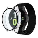 Kit Pulseira Metal Ímã Curvada + Capa Para Watch 5 40mm 44mm