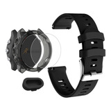 Kit Pulseira Para Garmin 245 + Capa Pelicula Vidro Plug Usb