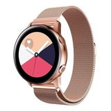 Kit Pulseira + Pelicula Para Galaxy Watch Active Sm-r500 Cor Rosê Gold Largura 20 Mm