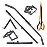 Kit Puxador Reto + Costas + V + Triângulo + Estribo + Corda 