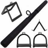 Kit Puxadores Musculação Academia Reto Triangulo V E Estribo