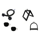 Kit Puxadores Triceps Pulley Corda Triangulo