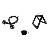 Kit Puxadores Triceps Pulley Corda Triangulo