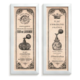 Kit Quadro Decorativo Banheiro Lavabo Vintage Paris Perfume