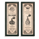 Kit Quadro Decorativo Banheiro Lavabo Vintage Paris Perfume