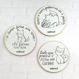 Kit Quadro Decorativos Gatos Nekocat Cj 03pcs