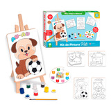 Kit Quadros De Pintura Infantil Animais Pets C/ Cavalete