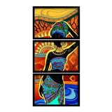 Kit Quadros Decorativo C/ Moldura Africanas Mulheres Negras