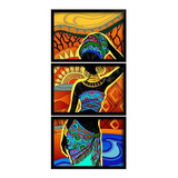 Kit Quadros Decorativo C/ Moldura Africanas Mulheres Negras