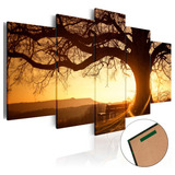 Kit Quadros Decorativo Sala Quarto Árvore Da Vida Entardecer