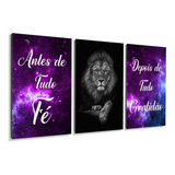 Kit Quadros Decorativos 3 Pçs 20x30 Religião Antes De Tudo