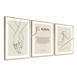 Kit Quadros Decorativos Quarto De Casal Amor Frases Moldura