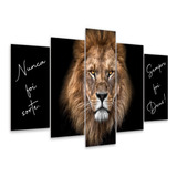 Kit Quadros Decorativos Sala Mosaico Leão Sempre Foi Deus