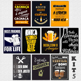 Kit Quadros Placa Decorativas Churrasco Buteco Bebidas 13x20